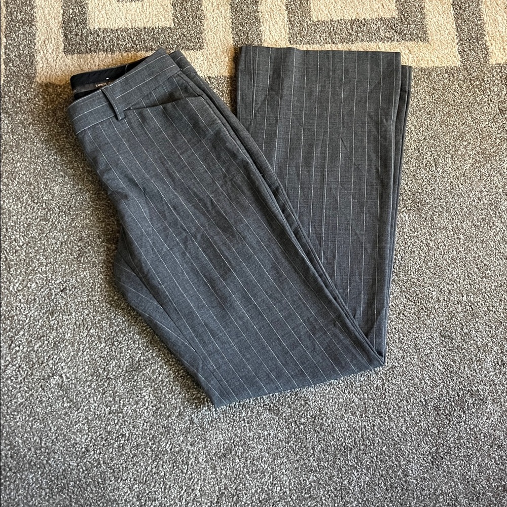 Express Gray Trousers Classic Straight-Leg Formal Wear